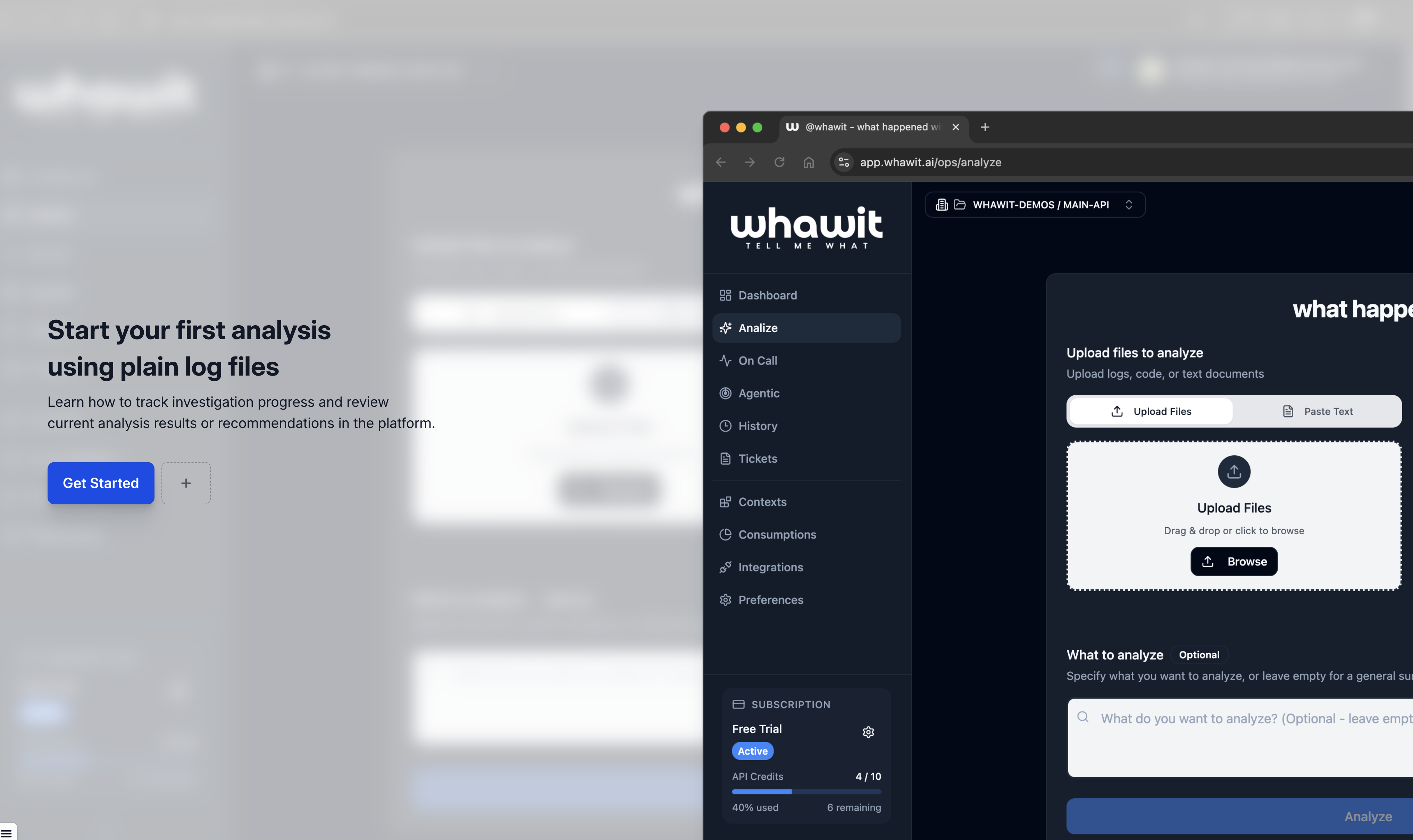 Start Your First Analysis